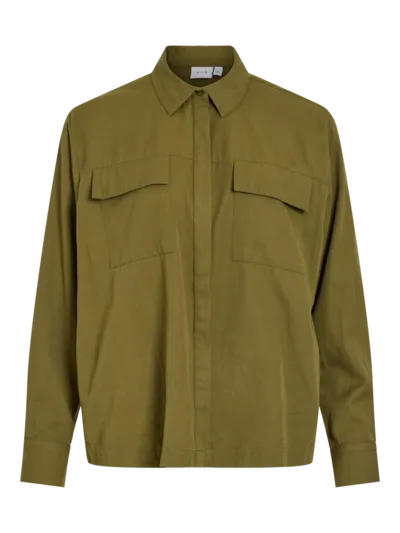 Gitta Pocket Loose Shirt - Capulet Olive