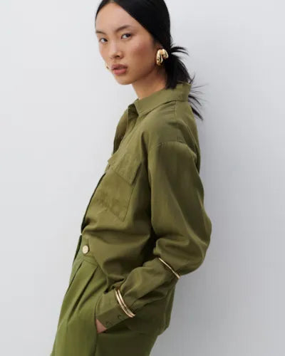 Gitta Pocket Loose Shirt - Capulet Olive