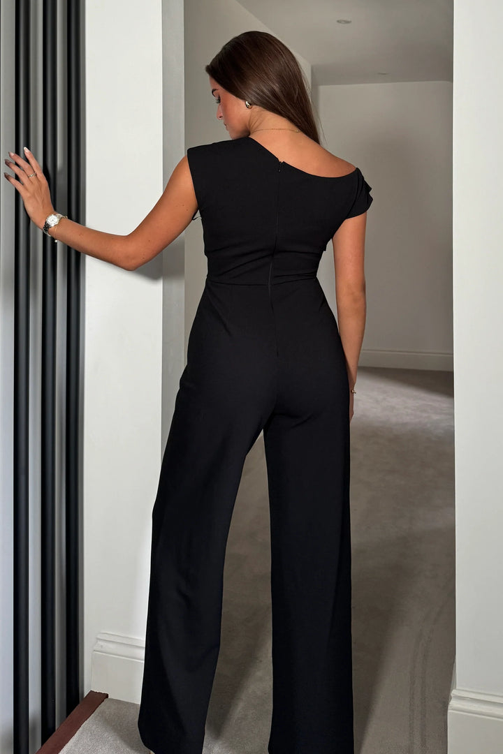 Donna Aysemmetric Jumpsuit - Black