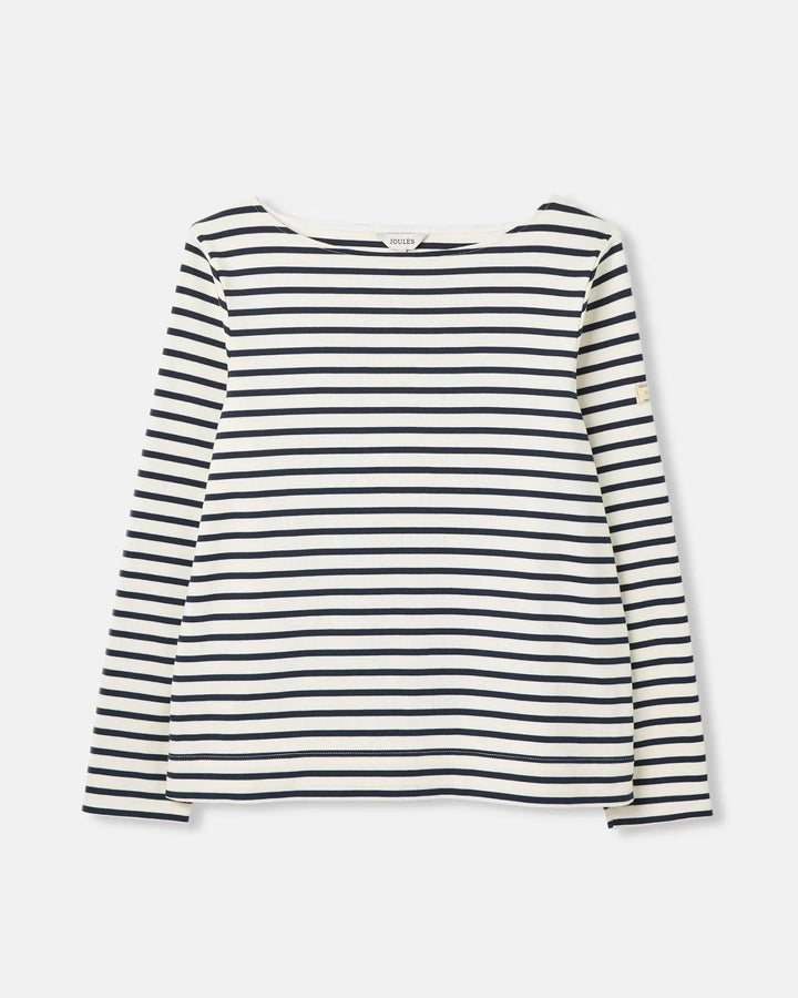 Joules Harbour Boat Neck Breton Top - Cream/Navy