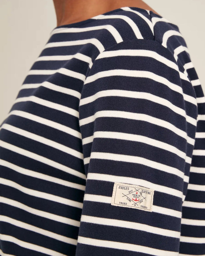 Joules Harbour Boat Neck Breton Top - Navy/Cream