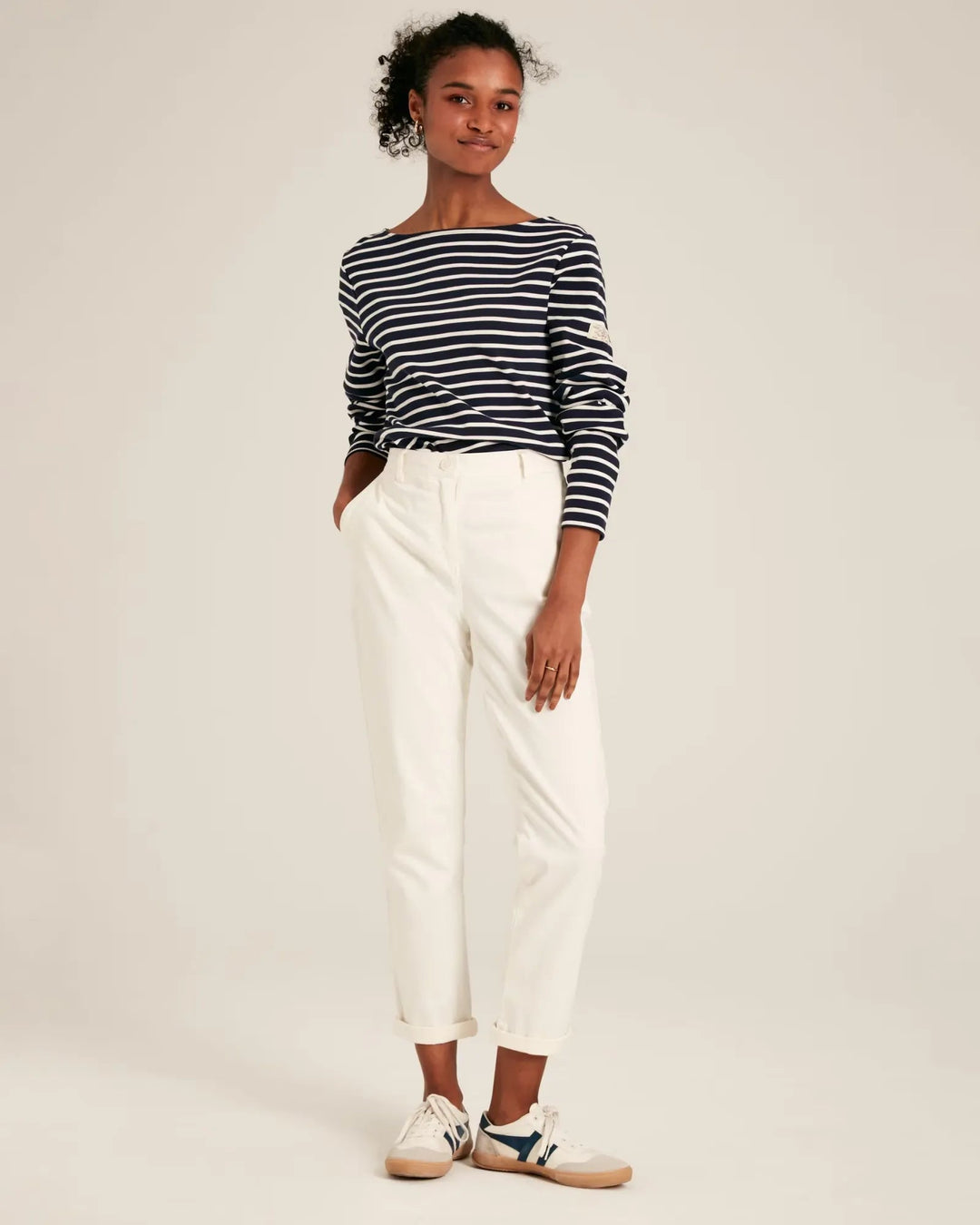 Joules Harbour Boat Neck Breton Top - Navy/Cream