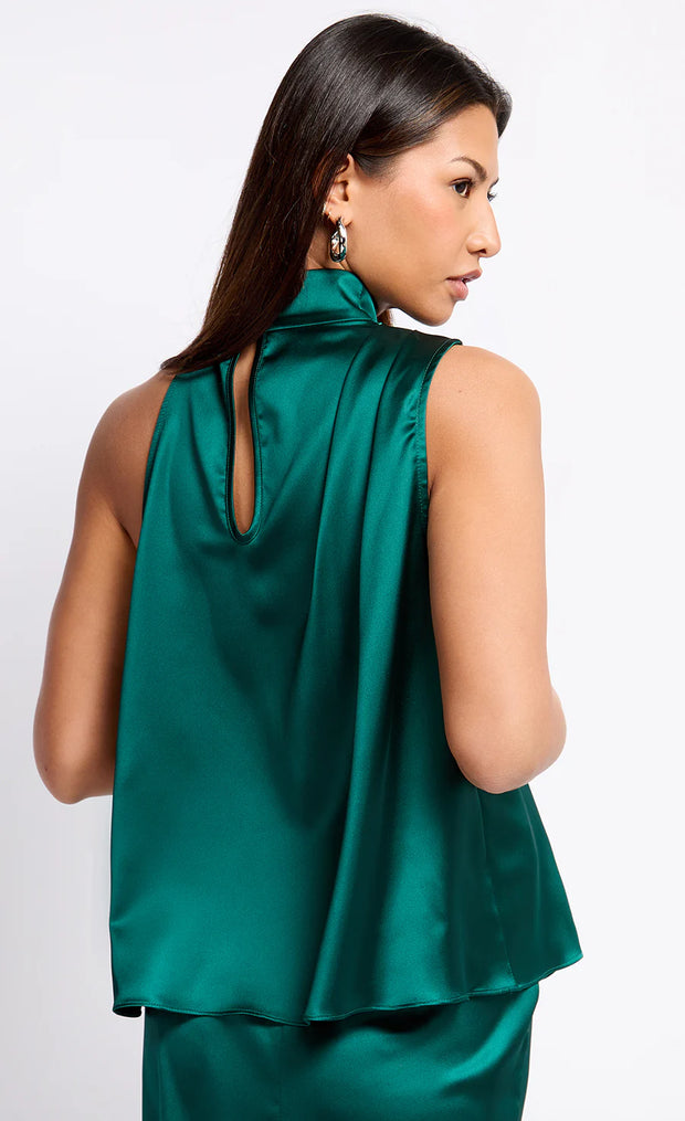 Satin Drape Top by Vogue Williams - Green