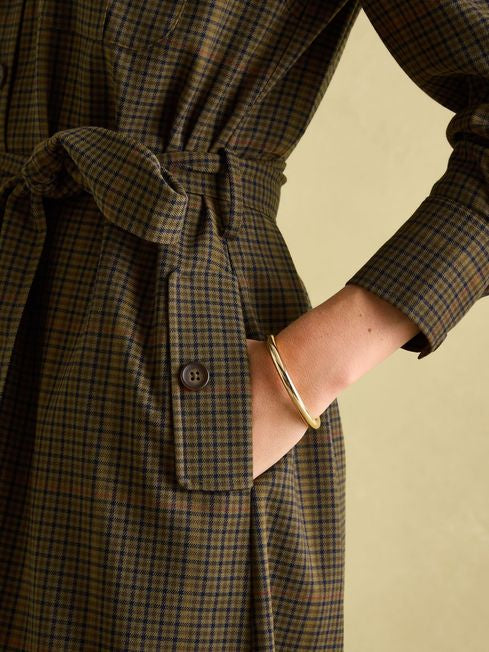 Joules Meredith Check Midi Shirt Dress