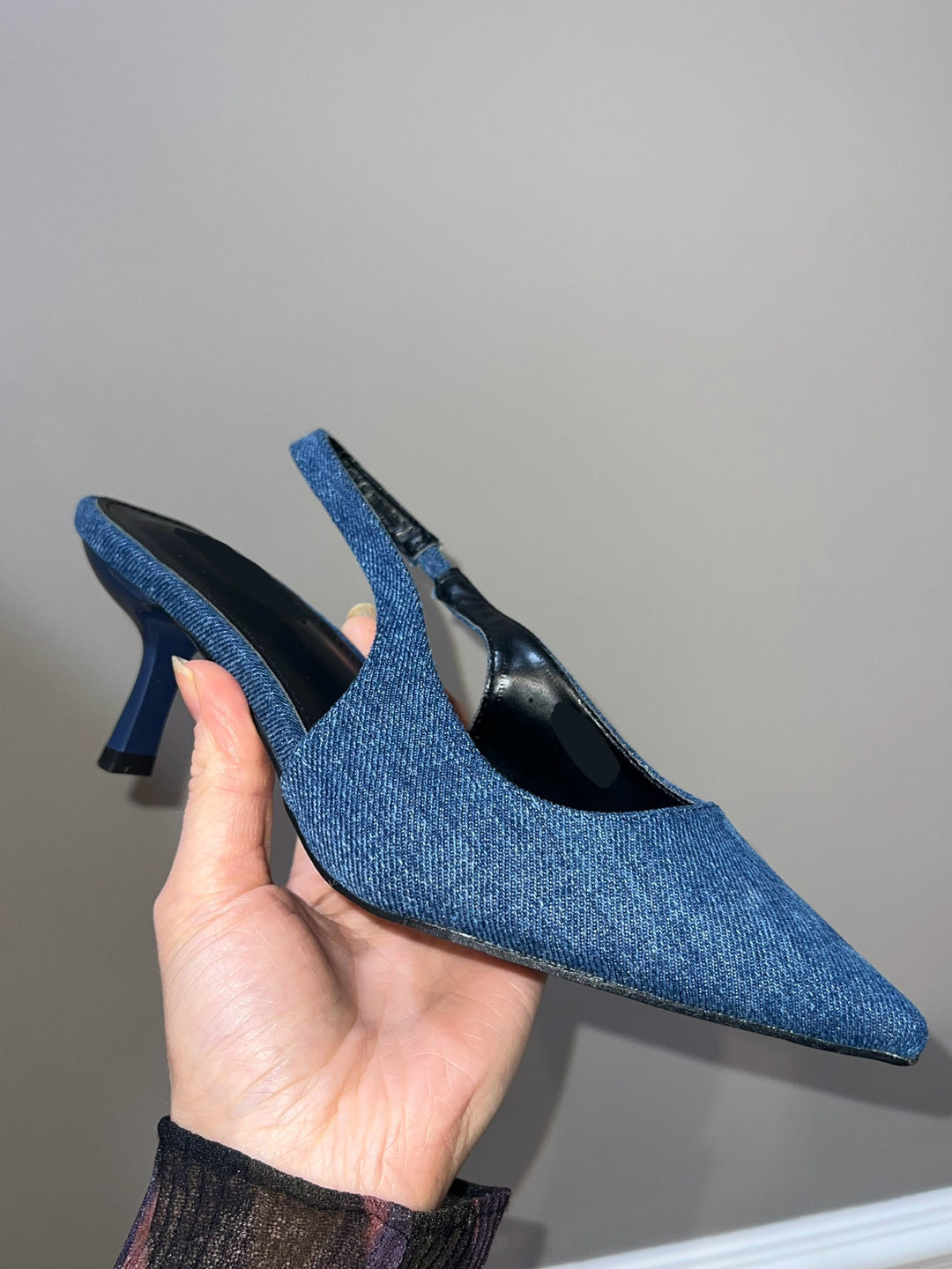 Pointy Toe Slingback - Denim