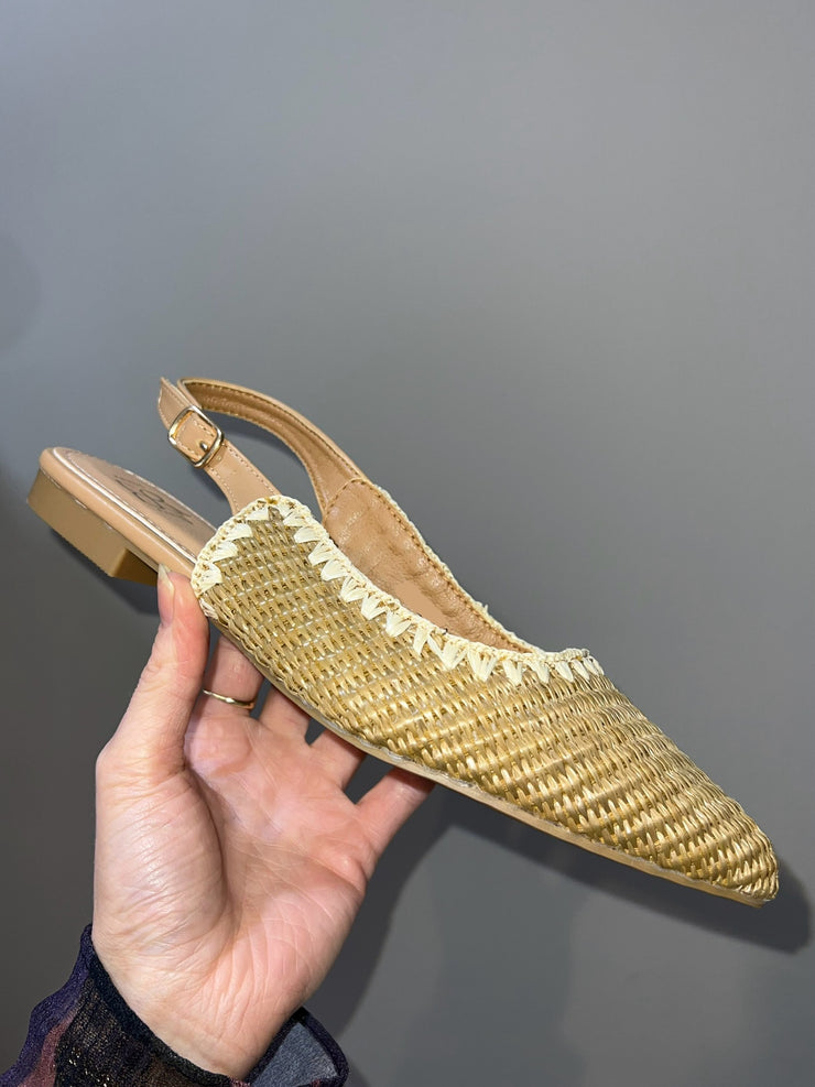 Wicker Slingback - Camel