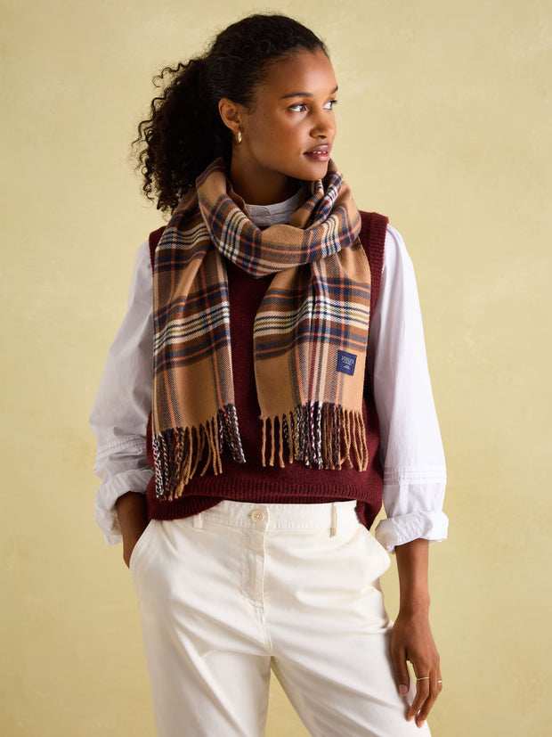 Joules Langtree Scarf Rust Check