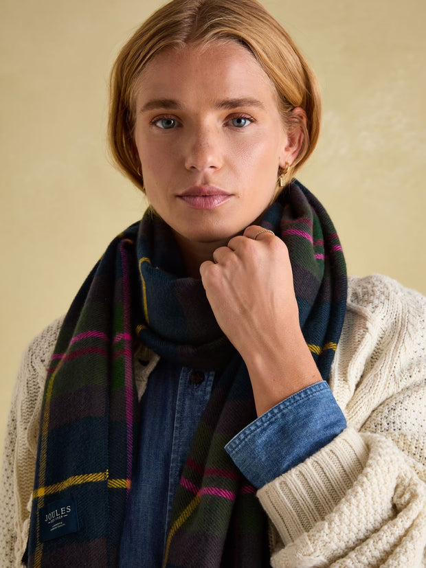 Joules Langtree Scarf Navy Check