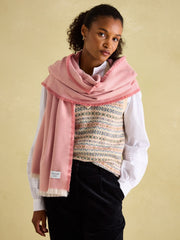 Joules Bracewell Blanket Scarf - Pink