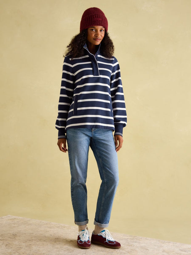 Joules Burnham Navy Blue Funnel Neck Quarter Zip Sweatshirt