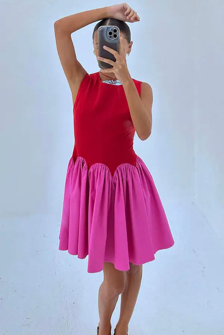 Red and Pink Mini Monika Dress