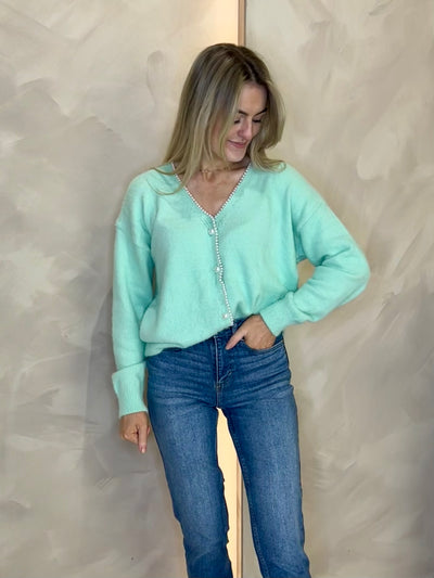 Pearl Cardigan - Mint