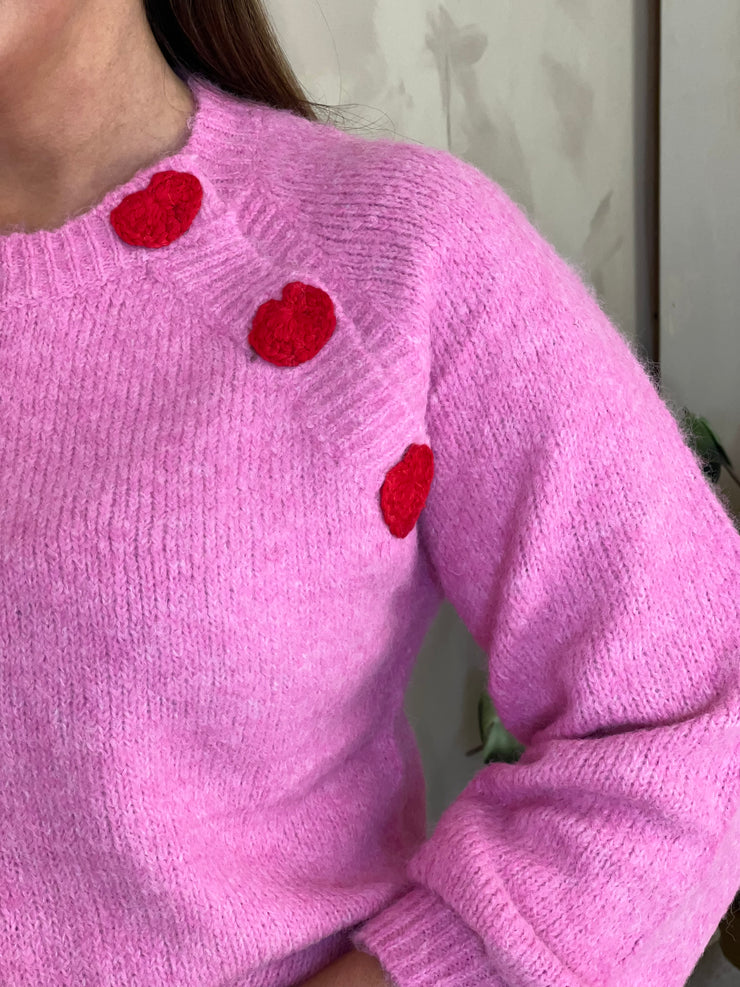 Heart Sweater - Pink