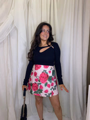 Raissa Wrap Skirt - Rose Print