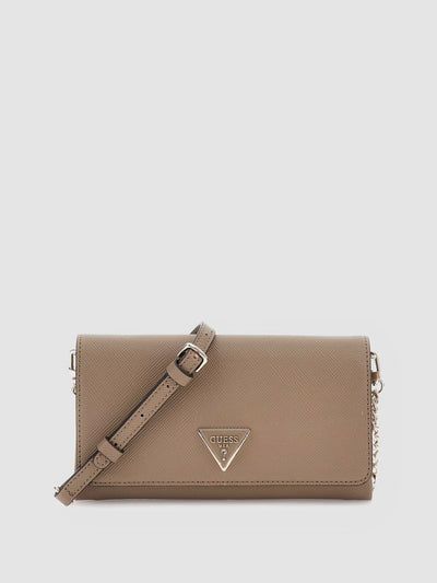 Guess Noelle Crossbody Flap Bag - Dark Taupe