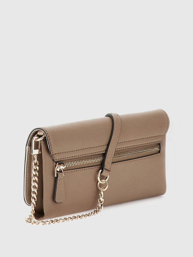 Guess Noelle Crossbody Flap Bag - Dark Taupe