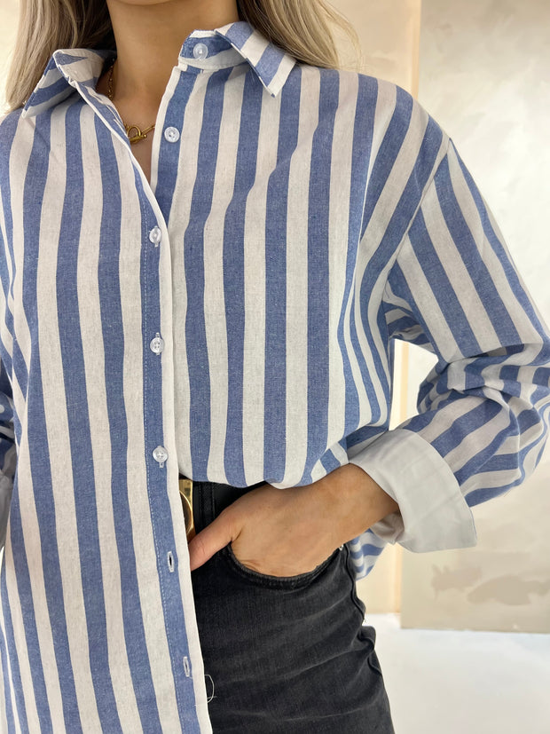Pinstripe Shirt - Blue