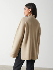 Amory Grown Neck Knit Jumper - Beige