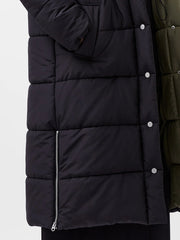 French Connection Auden Double Front Puffer Jacket - Black/Khaki