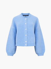 French Connection Melissa Knit Bomber Jacket - Dusted Blue