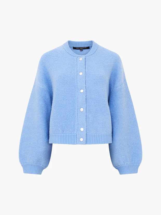 French Connection Melissa Knit Bomber Jacket - Dusted Blue