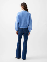 French Connection Melissa Knit Bomber Jacket - Dusted Blue