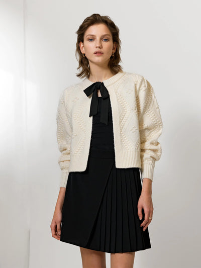 French Connection Kitty Bobble Cardigan - White