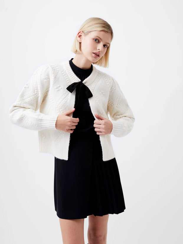 French Connection Kitty Bobble Cardigan - White