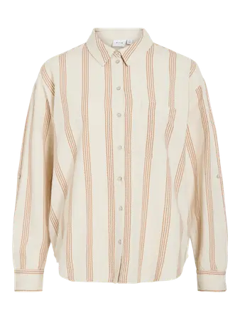 Prisilla Print L/S Shirt - Light Natural