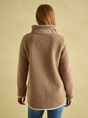 Joules Aldeburgh Brown Quarter Zip Fleece - Tan