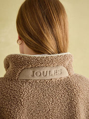 Joules Aldeburgh Brown Quarter Zip Fleece - Tan