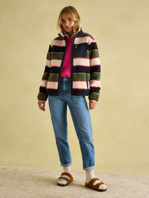 Joules Lottie Borg Fleece Jacket - Multi Stripe