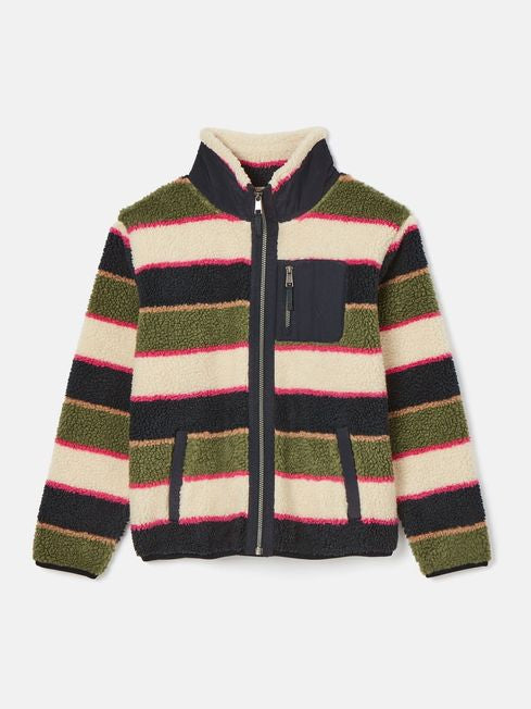 Joules Lottie Borg Fleece Jacket - Multi Stripe