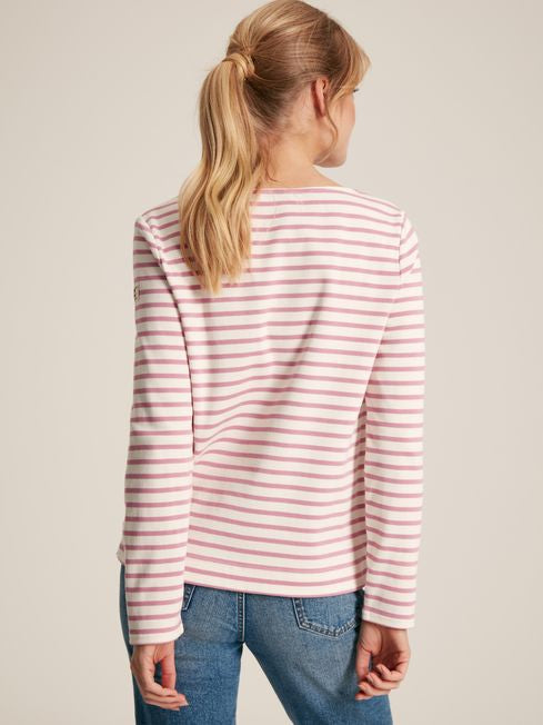 Joules New Harbour Striped Boat Neck Breton Top - Pink Stripe