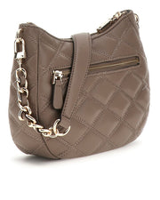 Guess Tasmin Top Zip Shoulder Bag - Dark Taupe