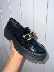 Chunky Patent Loafers - Black