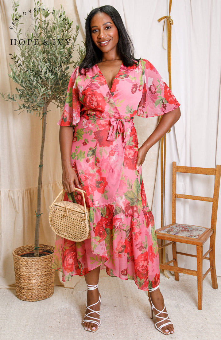 Roxanne Dress - Pink Floral