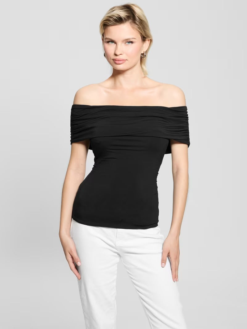 Guess Charlotte Off the Shoulder Top - Black