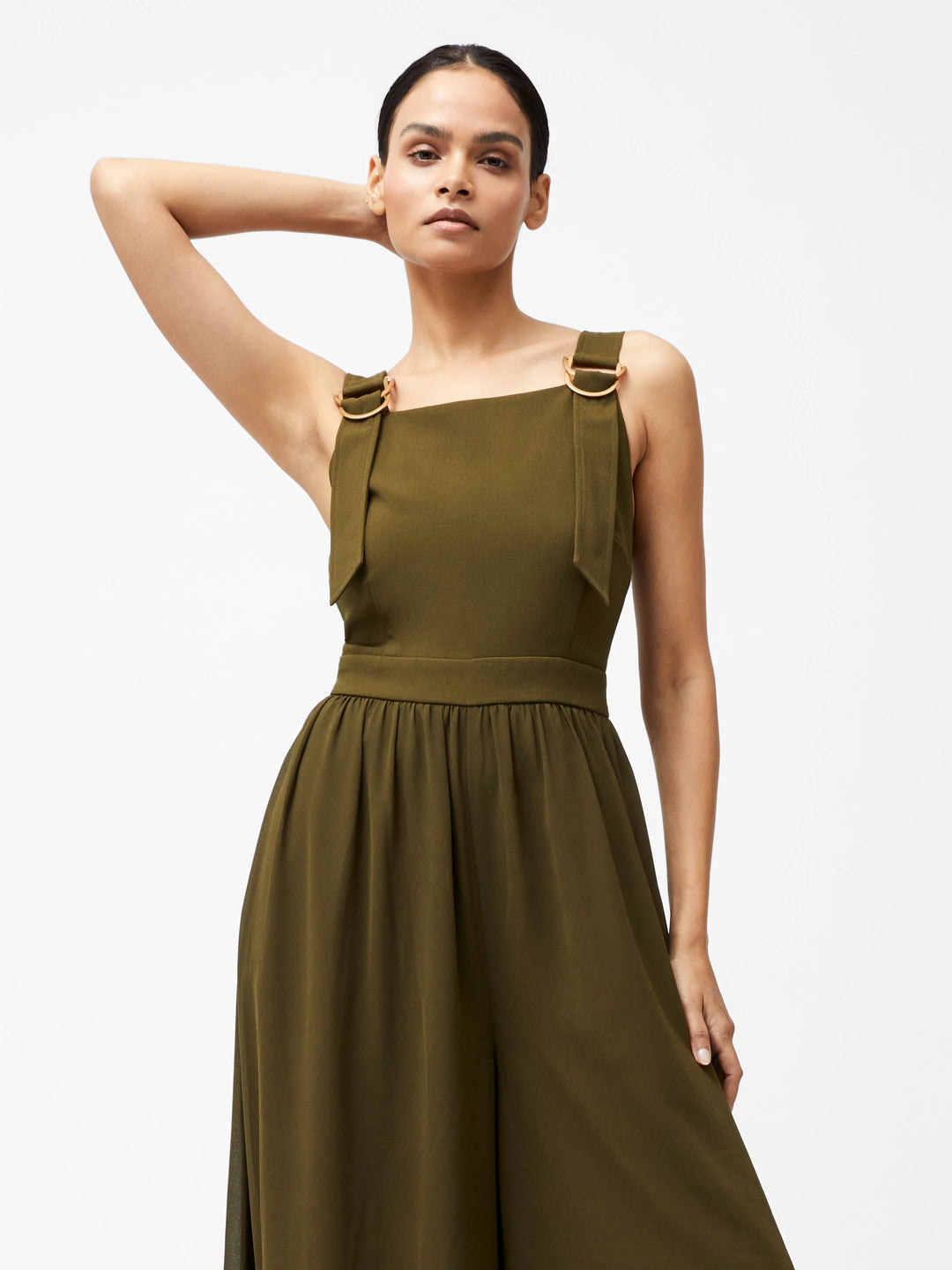 French Connection Azra Eden Mix Jumpsuit - Khaki