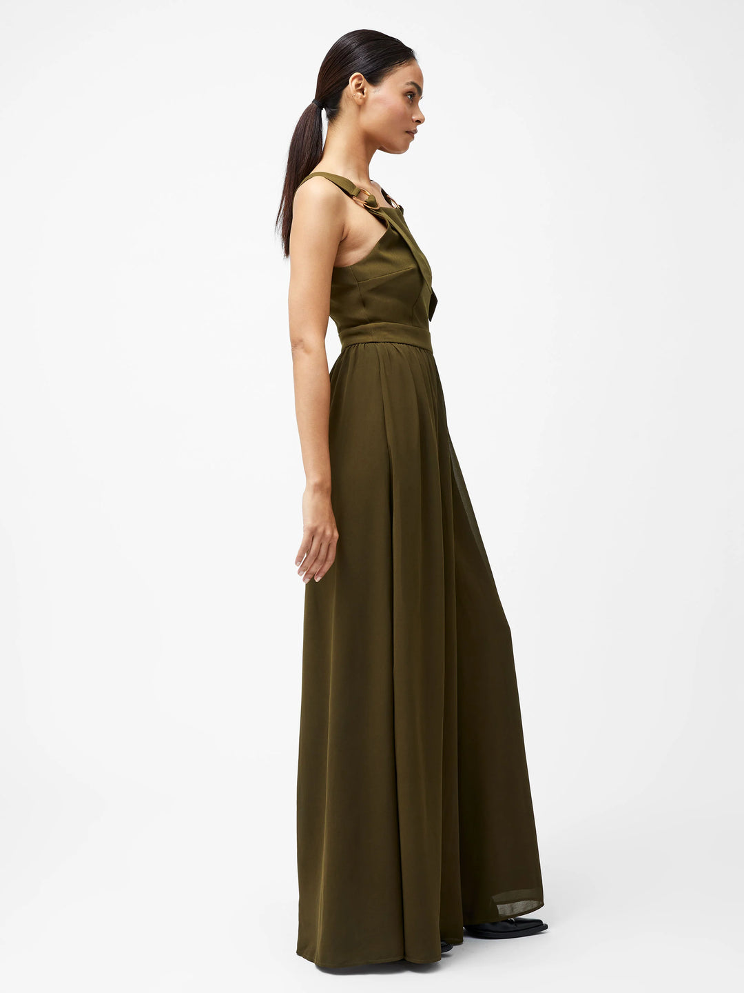 French Connection Azra Eden Mix Jumpsuit - Khaki