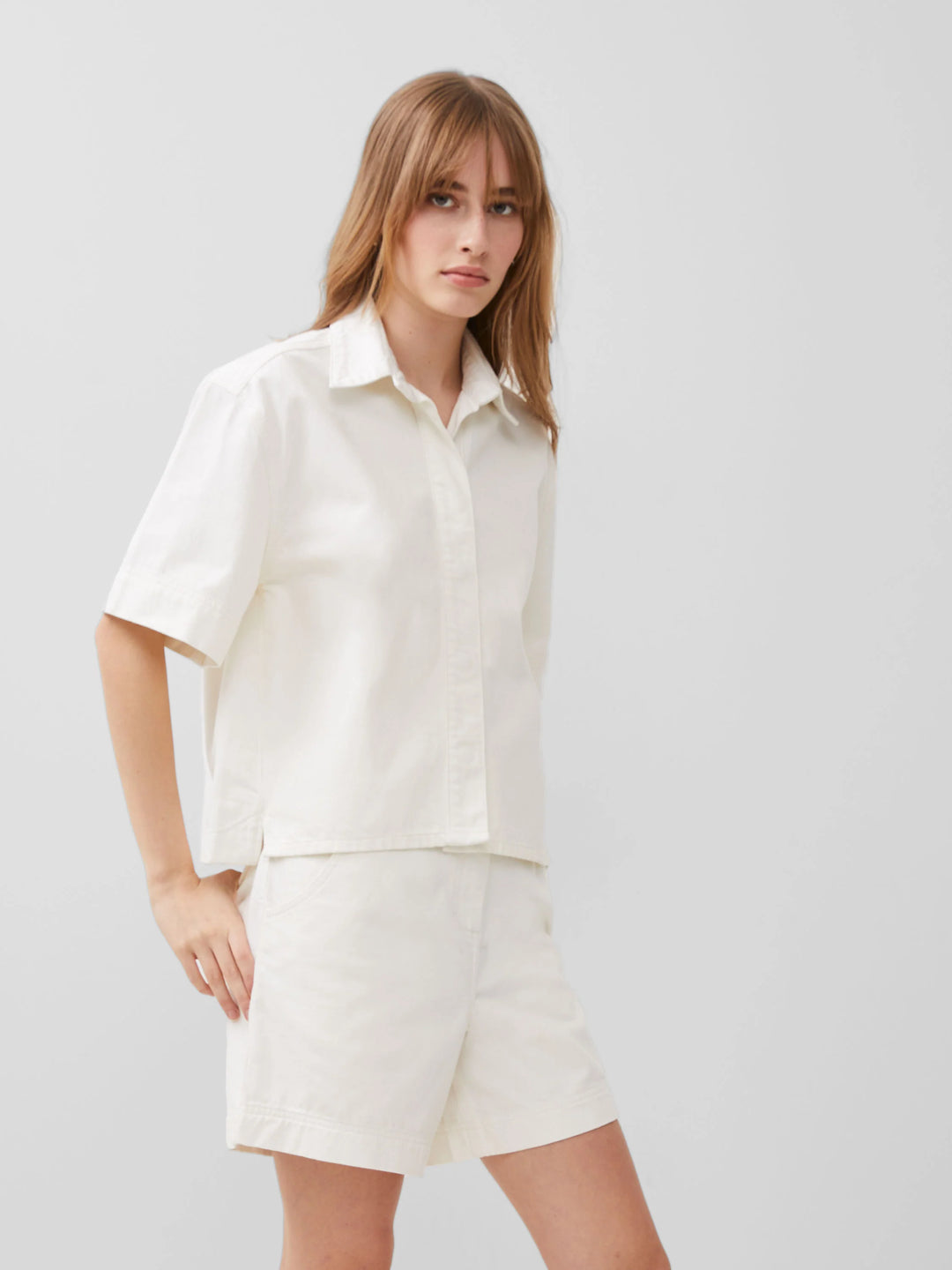 French Connection Finley Short Sleeve Shirt - Ecru