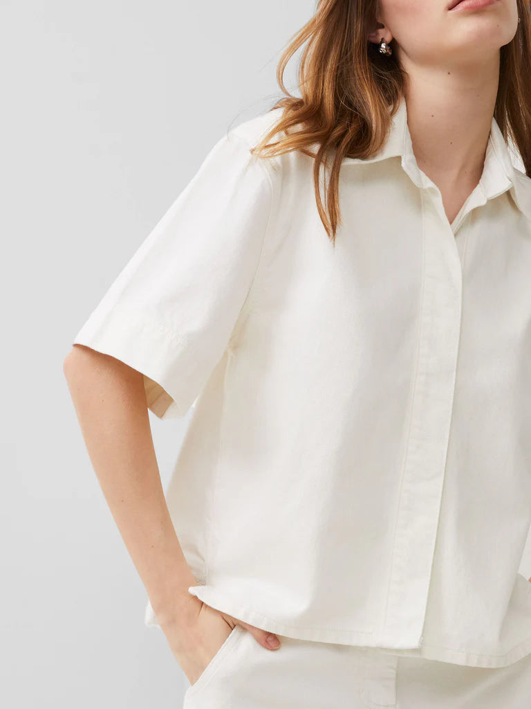 French Connection Finley Short Sleeve Shirt - Ecru