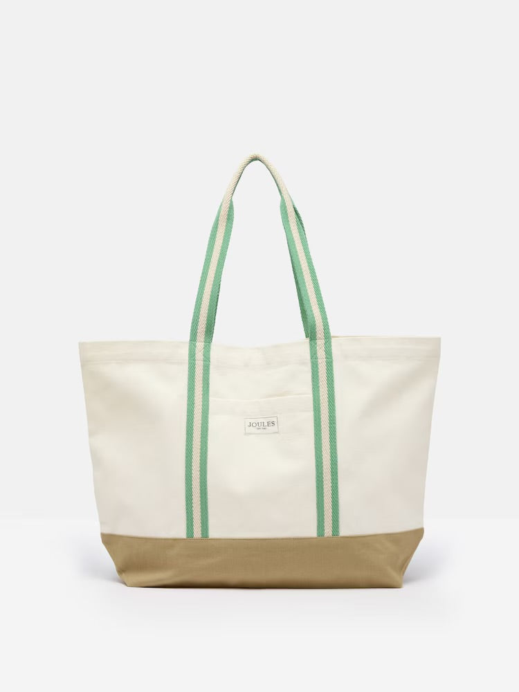 Joules Promenade Canvas Tote Bag - Neutral