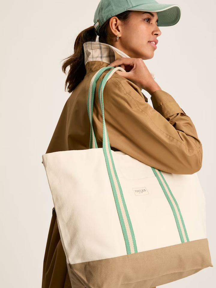 Joules Promenade Canvas Tote Bag - Neutral