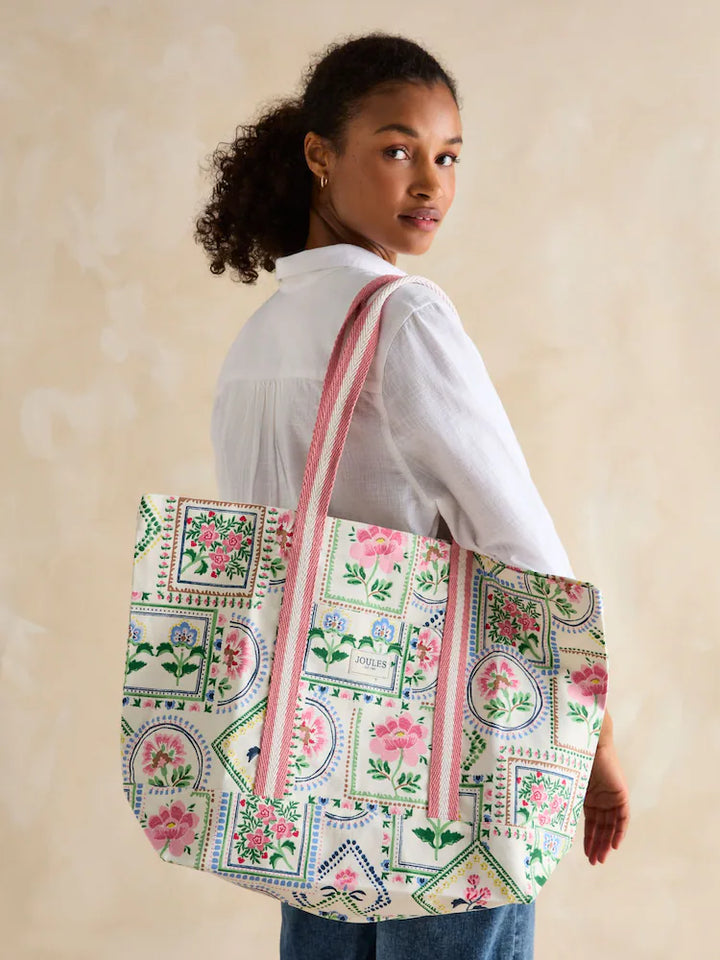 Joules Promenade Canvas Tote Bag - Floral