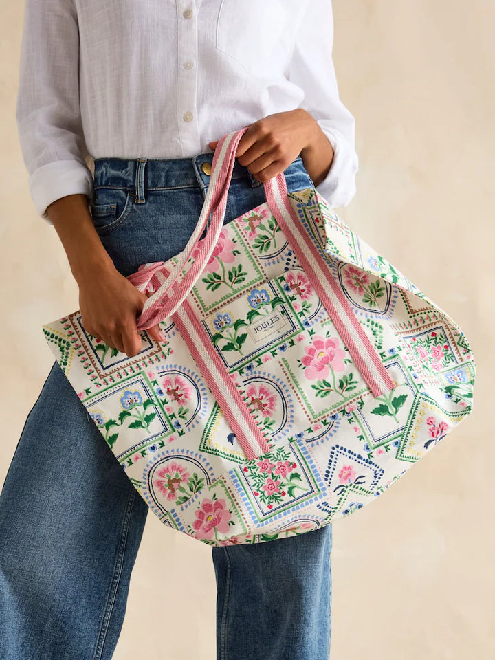 Joules Promenade Canvas Tote Bag - Floral