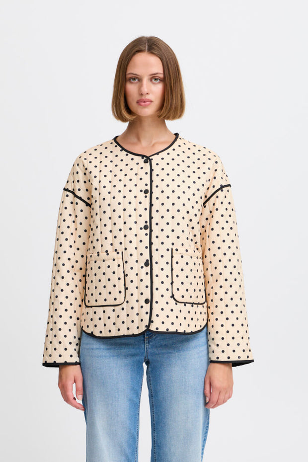 Malini Jacket - Cream/Black Polka Dot