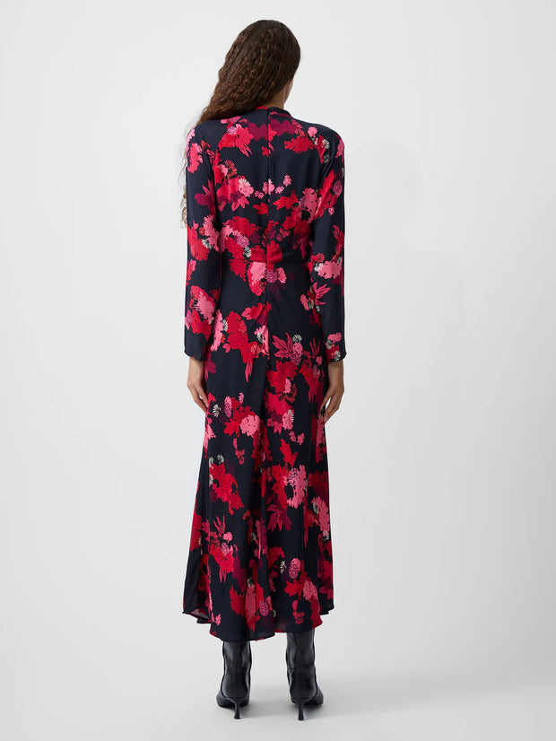 French Connection Foliage Chiara Knot Dress - Blackout Multi