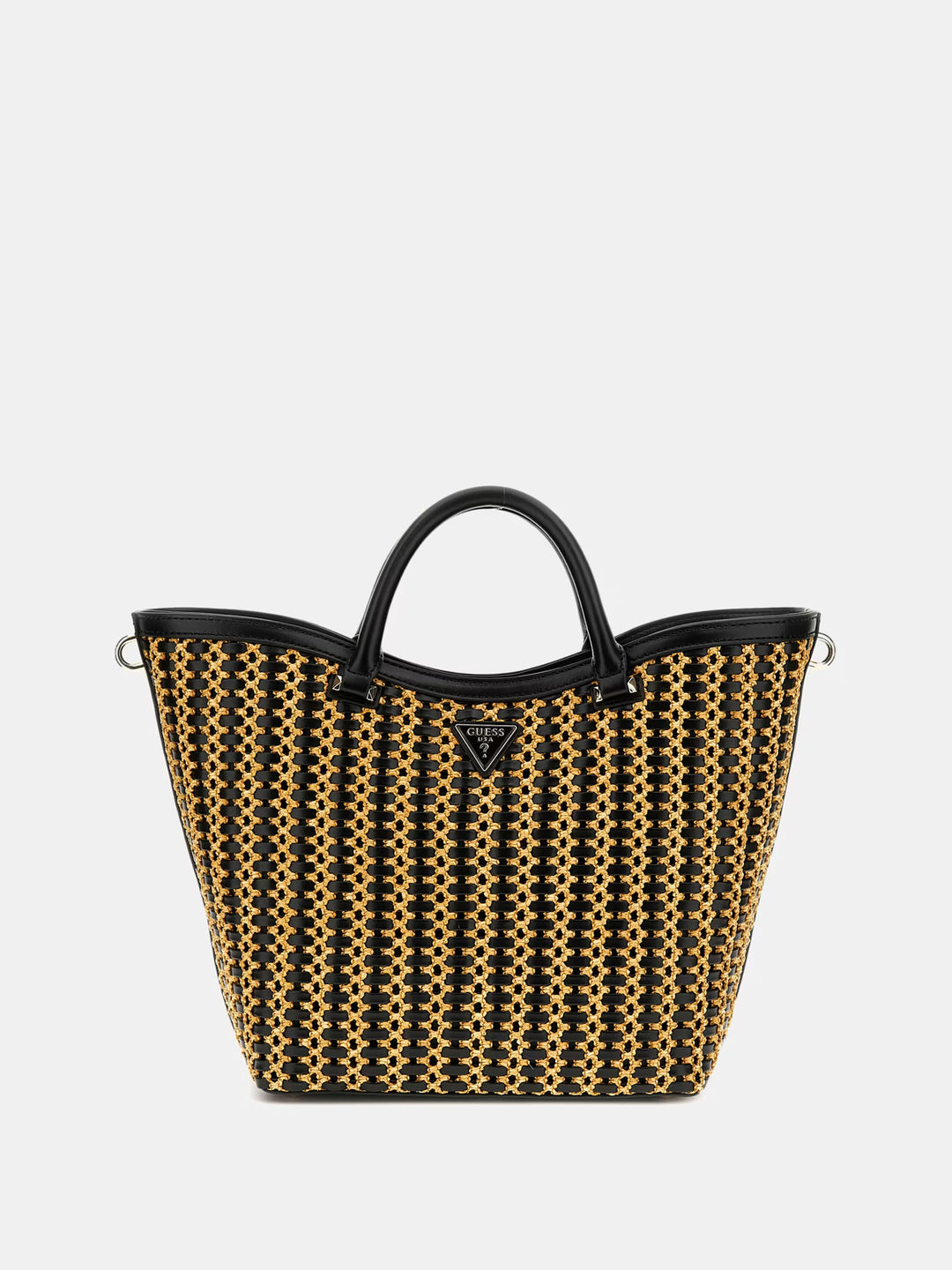 Guess Atilia Rafia Tote - Black Multi