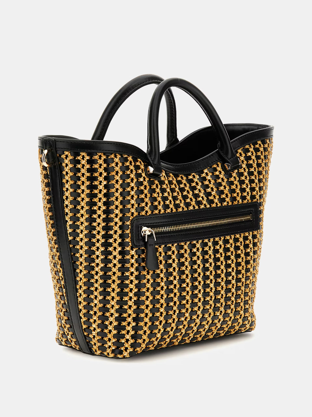 Guess Atilia Rafia Tote - Black Multi